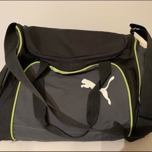 Puma lime green and black sports bag